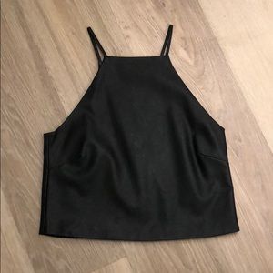 Black leather tank top